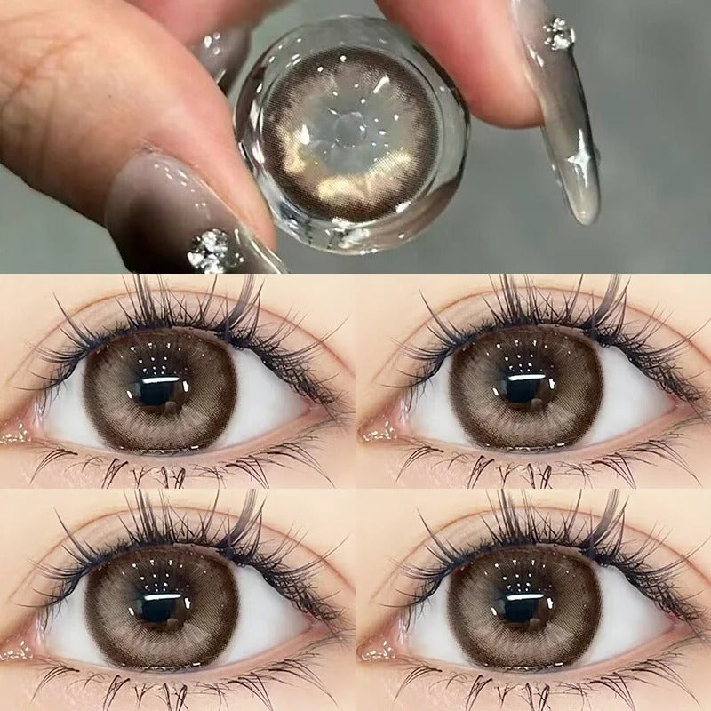2pcs Colored Contacts for Eyes Nature Brown Colorful Eyes Prescription Lenses for Myopia Soft Round Yearly Fast Shipping