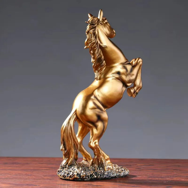 European Style Home Resin Victory Horse Statue, Living Room ，Cabinet,Office Desktop Decoration Animal Figurines