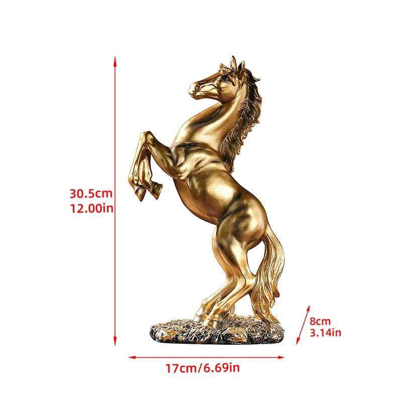 European Style Home Resin Victory Horse Statue, Living Room ，Cabinet,Office Desktop Decoration Animal Figurines